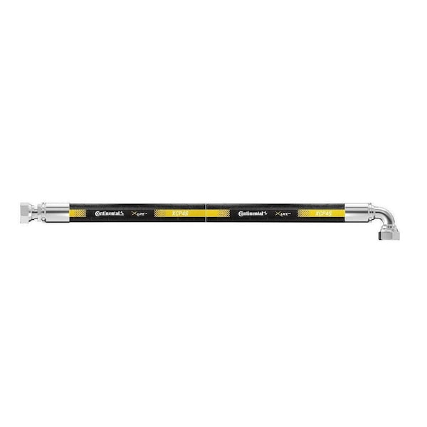 Continental Hydraulic Hose Assembly - 3/8" ID 30" Length - 1/2" FFX x 3/8" FJX90 - 4060 psi XCP4-06,08FFX-06FJX90,30 IN OAL - main